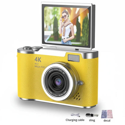 Digitalkamera 4K mit klappbarem Display, 48 MP, 8× Zoom, Kompaktkamera für Foto und Video