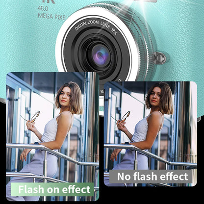 Digitalkamera 4K mit klappbarem Display, 48 MP, 8× Zoom, Kompaktkamera für Foto und Video