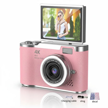 Digitalkamera 4K mit klappbarem Display, 48 MP, 8× Zoom, Kompaktkamera für Foto und Video