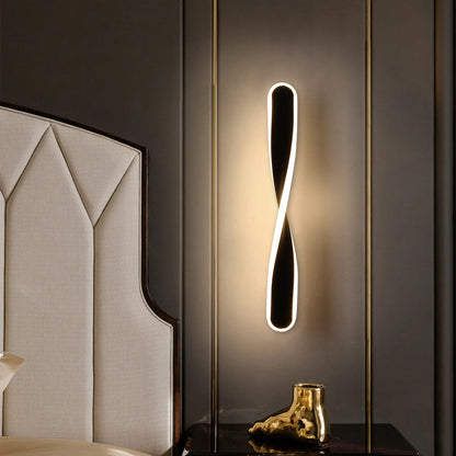 LED Spiral-Wandleuchte Schwarz – Moderne Wandlampe Warmweiß für Wohnzimmer & Schlafzimmer