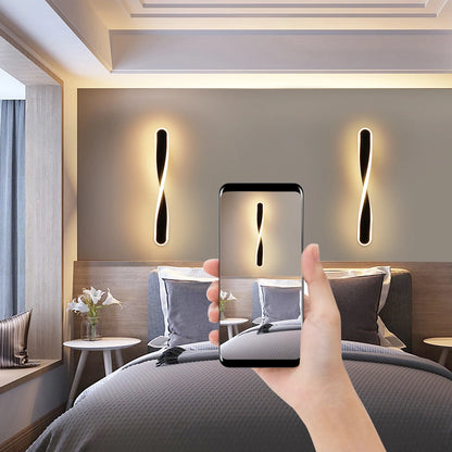 LED Spiral-Wandleuchte Schwarz – Moderne Wandlampe Warmweiß für Wohnzimmer & Schlafzimmer