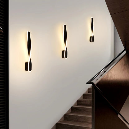 LED Spiral-Wandleuchte Schwarz – Moderne Wandlampe Warmweiß für Wohnzimmer & Schlafzimmer